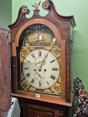 Lot 917 - A 19th century mahogany long cased clock with...