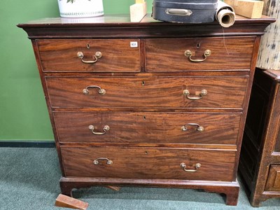 Lot 931 - A 19th century mahogany chest of two short and...