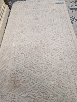 Lot 1522 - Three Chinese floral rugs 189 x 91, 126 x 91...