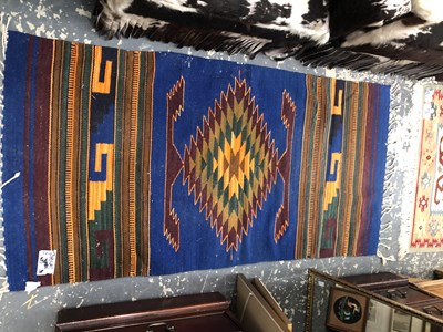 Lot 1538 - Two tribal Kelim rugs largest 150 x 61 cm