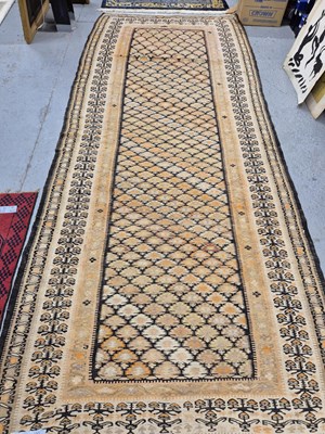 Lot 1549 - A tribal Kelim runner 389 x 155 cm