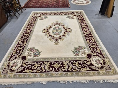 Lot 1552 - An Indian carpet of Aubusson design 367 x 275...