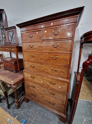 Lot 1008 - A Large Early 19th Century Tallboy chest of...