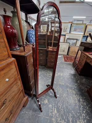 Lot 1009 - A mahogany framed small cheval mirror.