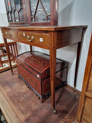 Lot 1010 - An Edwardian mahogany and inlaid two drawer...