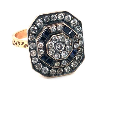 Lot 17 - An Art Deco-style sapphire and diamond panel...