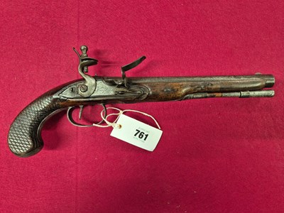 Lot 761 - An 18th-century flintlock duelling pistol by...