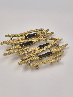 Lot 36 - A Brutalist style green tourmaline and diamond...