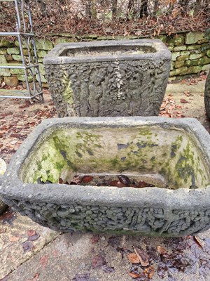 Lot 724 - Two Indonesian large troughs with carved...