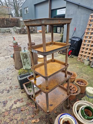Lot 735 - A five-tier iron workshop stand.