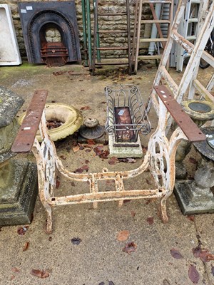 Lot 738 - An antique cast iron industrial machine table...