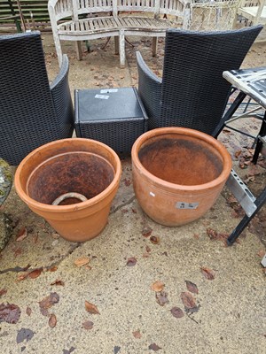 Lot 749a - Two large terracotta garden planters.