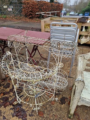Lot 754 - Two antique wire work garden/ conservatory...