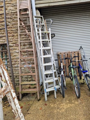 Lot 757 - Various aluminium ladders.