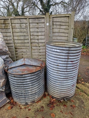 Lot 760 - Two large galvanised storage bins.