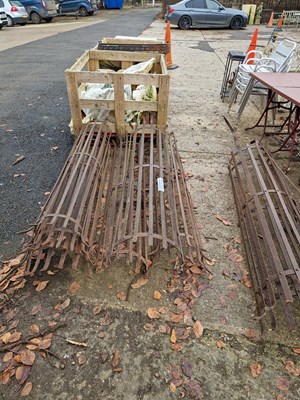 Lot 760a - six pairs of antique wrought iron tree surrounds.