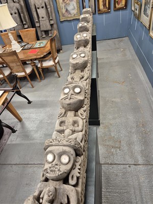 Lot 662 - A Timorean wooden totem carved with seven...
