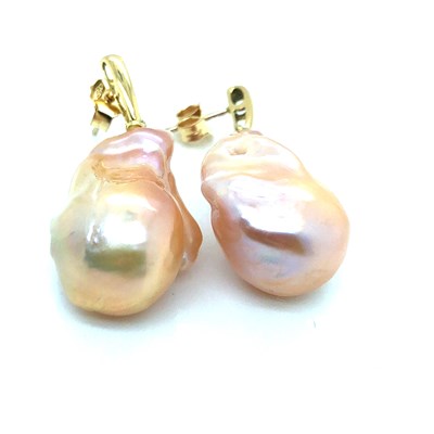 Lot 39 - A pair of 18ct hallmarked gold and...