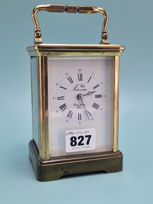 Lot 827 - A good quality brass-cased striking Carriage...