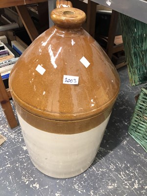Lot 2003 - A larger two tone stoneware flask