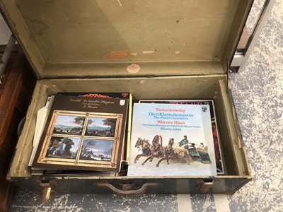 Lot 2023 - A travel trunk containing classical LP records