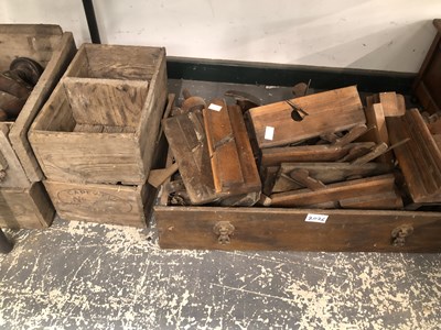 Lot 2026 - Wooden boxes, wood planes, a brace, etc.