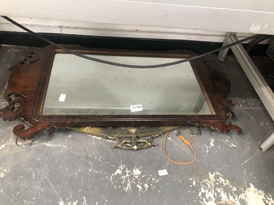Lot 2083 - A mahogany cut work mirror together with a...