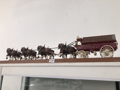 Lot 2084 - A plastic model Budweiser cart drawn by four...