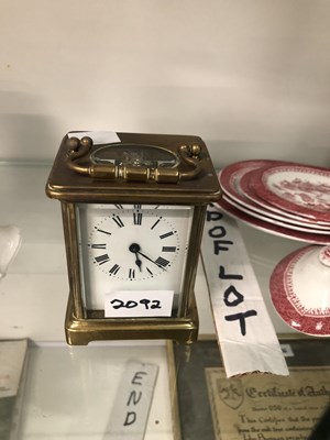 Lot 2092 - A carriage timepiece with an enamel dial