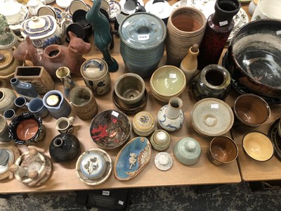 Lot 2123 - Studio pottery bowls, vases, jugs and useful...
