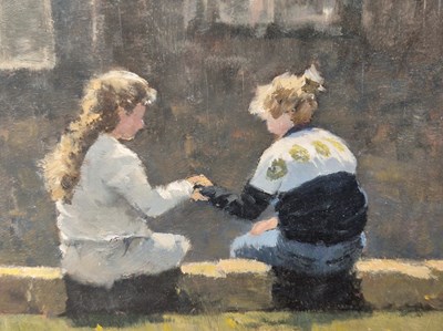 Lot 624 - ??? ( 20th century) Girls: Sherbourne. Oil on...