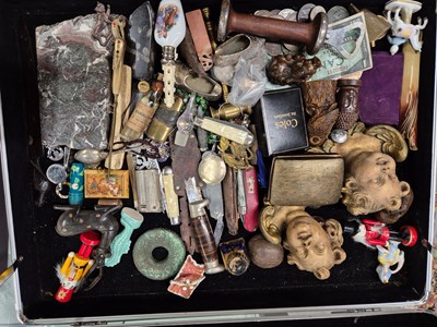 Lot 224 - A glazed top case containing various Objects...