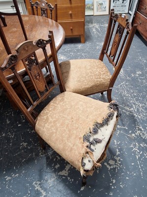 Lot 1027 - A set of four Edwardian inlaid salon side...