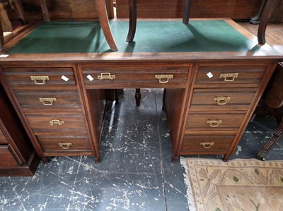 Lot 1033 - A Late Victorian mahogany nine drawer witing...