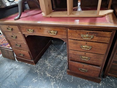 Lot 1036 - A Victorian mahogany 9 drawer writing desk...