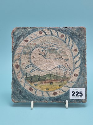 Lot 225 - An unusual antique hand-decorated glazed...