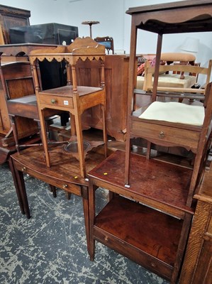 Lot 1073 - three 19th century two tier small wash stands,...