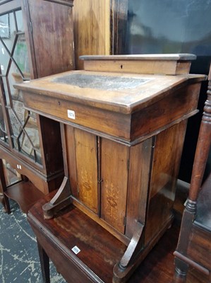 Lot 1074 - A Victorian walnut Davenport desk