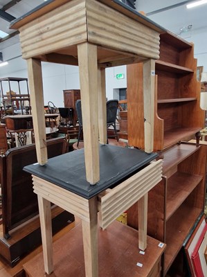 Lot 1097 - A pair of painted occasional tables with...
