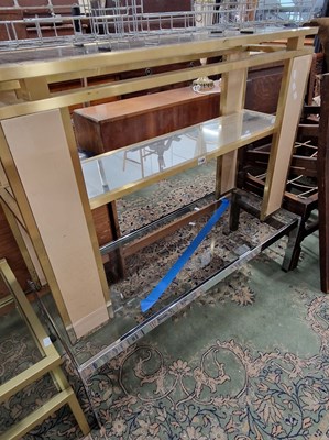 Lot 1100 - A retro chrome coffee table and a console table.