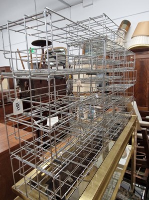 Lot 1101 - A nest of habitat chrome basket storage drawers.