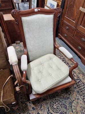 Lot 1103 - A Victorian show frame low arm chair