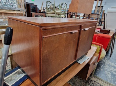 Lot 1109 - A retro teak two door cabinet
