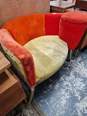 Lot 1110 - An unusual art deco style retro armchair.