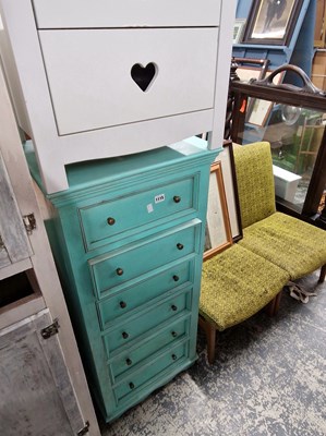 Lot 1115 - A painted tall chest of 6 drawers and a 3...