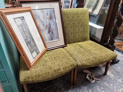 Lot 1117 - A pair of mid century retro low side chairs.