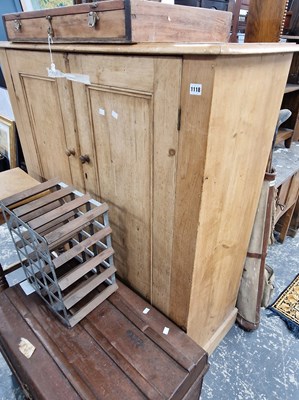 Lot 1118 - A large Victorian pine two door cabinet.  H...