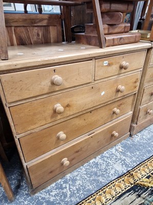 Lot 1122 - A Victorian pine chest of two short and three...