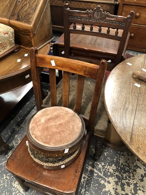 Lot 1130a - Two Victorian bun footstools a chapel chair...