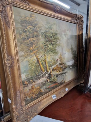Lot 1149 - B Groveman. oil on canvas, cottage view in...